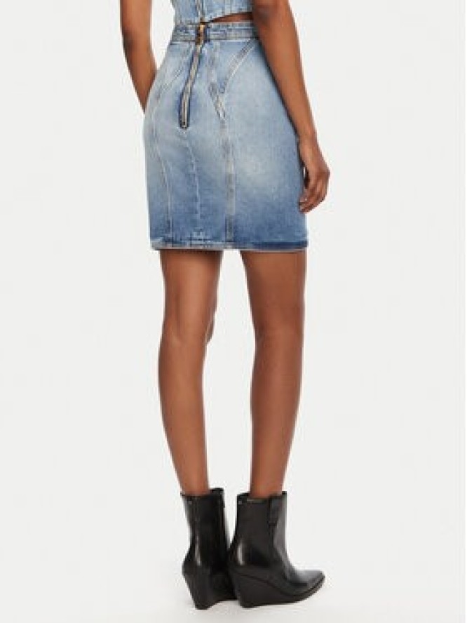 Balmain Spódnica jeansowa DF1LBA22DE53 Niebieski Slim Fit
