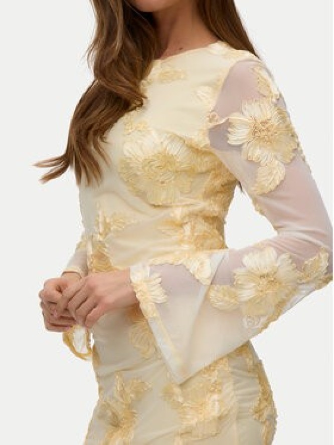 Vero Moda Sukienka koktajlowa Quinn 10348613 Żółty Regular Fit