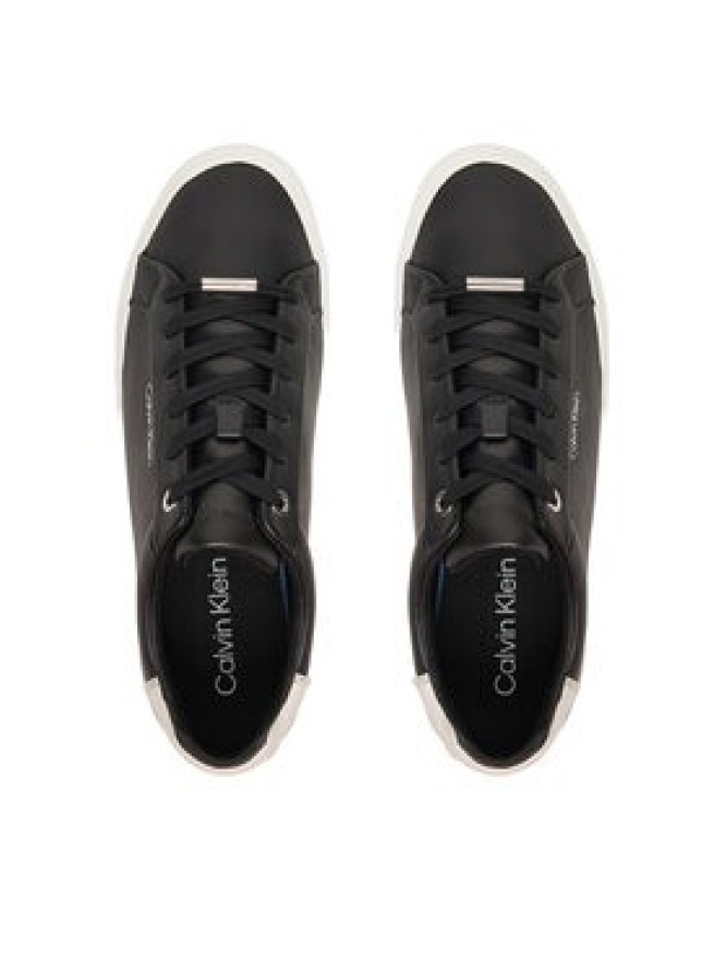 Calvin Klein Sneakersy Vulc Lace Up Lth/Moire Bt HW0HW02747 Czarny