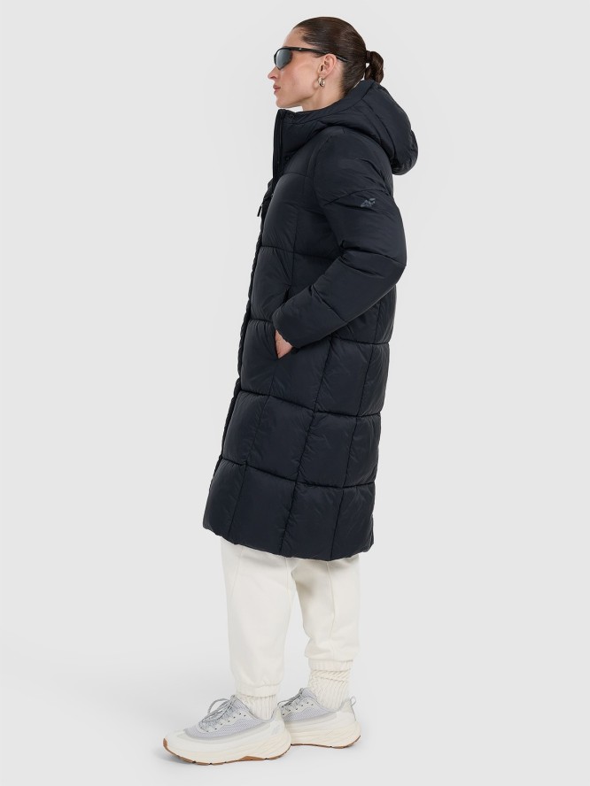 4F Płaszcz puchowy z wypełnieniem syntetycznym damski - czarny XL