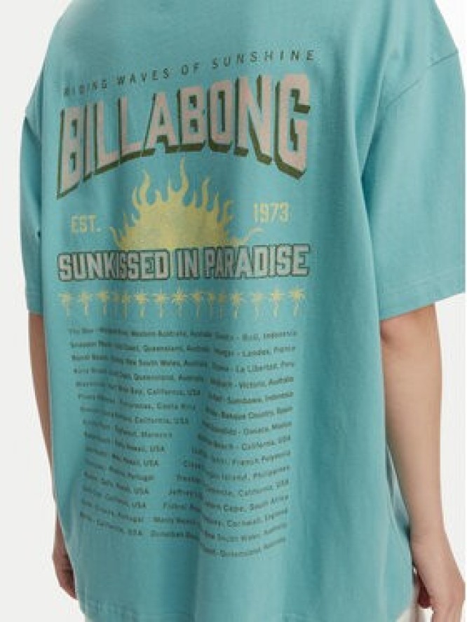 Billabong T-Shirt Reach For Sunshine EBJZT00478 Turkusowy Loose Fit