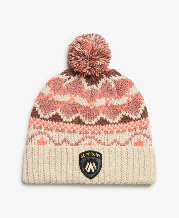superdry Dziany beanie Apres Ski z recyklowanego poliestru – Nutmeg Spice