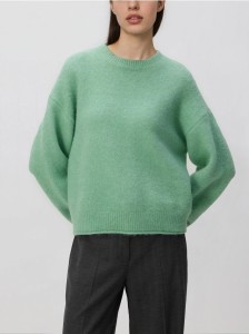 Sweter z dodatkiem wełny - jasnoturkusowy