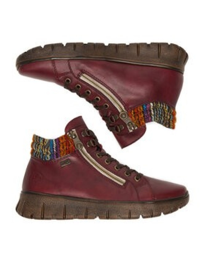 Rieker Trzewiki N1305-35 Bordowy