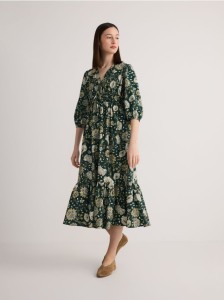 Wzorzysta sukienka z bawełny - wielobarwny