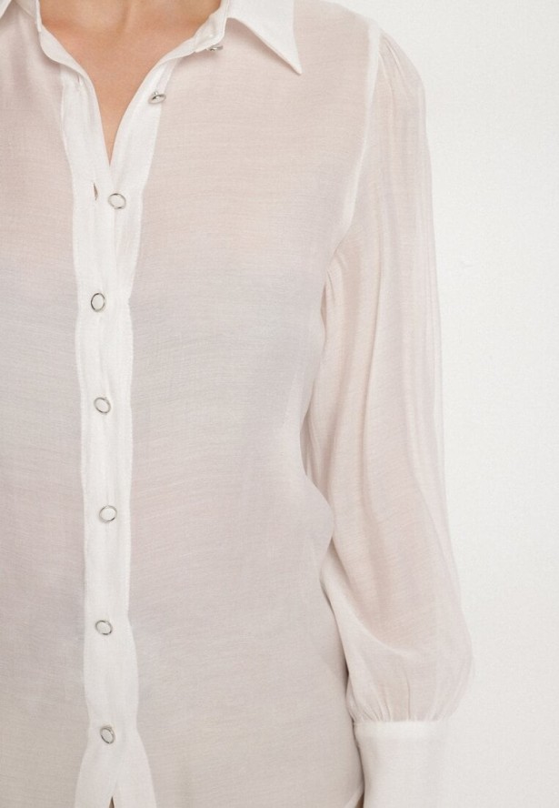 Biała Klasyczna Koszula z Wiskozą Linarina