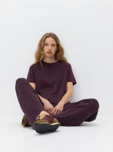 T-shirt z modalem - ciemnofioletowy