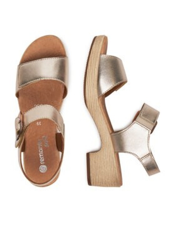 Remonte Sandały D0N52-90 Złoty