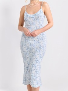 Wiskozowa sukienka midi w kwiaty - wielobarwny