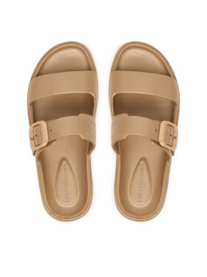 Tommy Hilfiger Klapki Double Strap FW0FW09114 Beżowy
