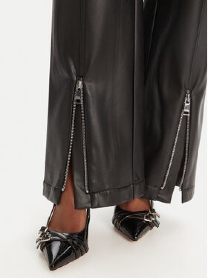 KARL LAGERFELD Spodnie z imitacji skóry A3W10091 Czarny Straight Fit