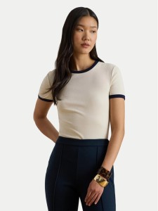 LAUREN RALPH LAUREN T-Shirt 200P09077002 Écru Slim Fit