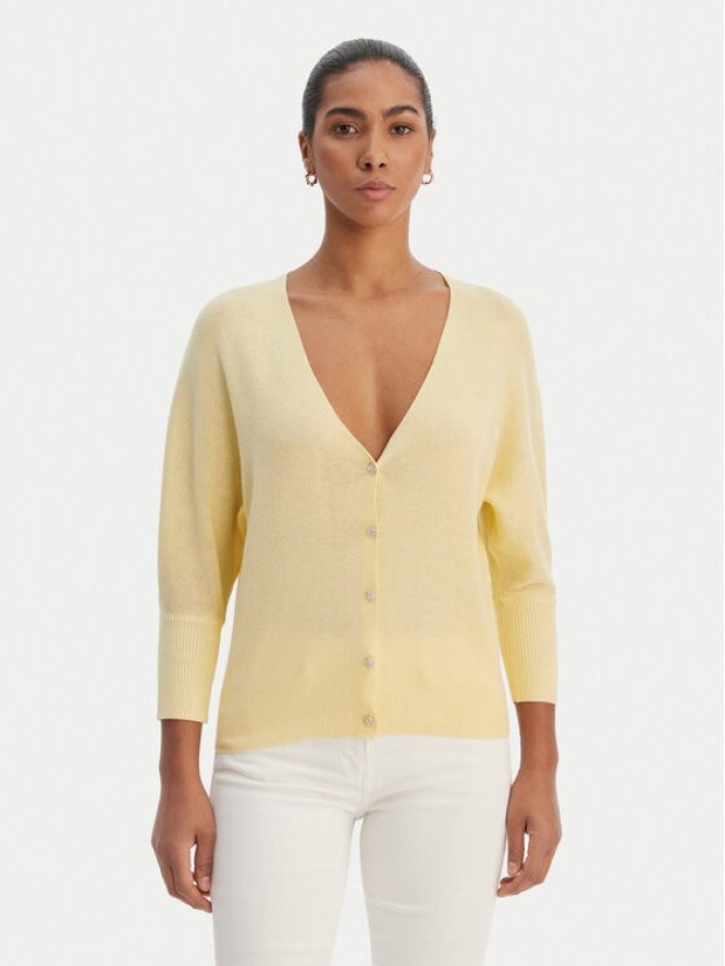 Morgan Kardigan 251-MBATSI Żółty Slim Fit