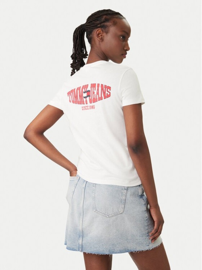 Tommy Jeans T-Shirt Wavy Flag DW0DW22274 Biały Regular Fit