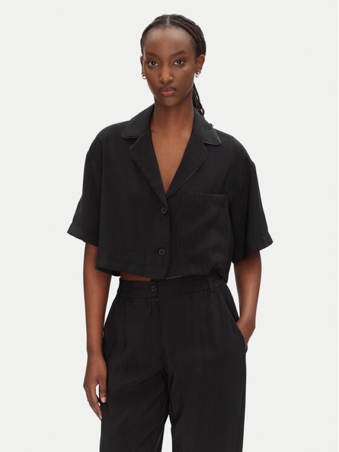 ACCESS FASHION Koszula 53-7043-405 Czarny Loose Fit