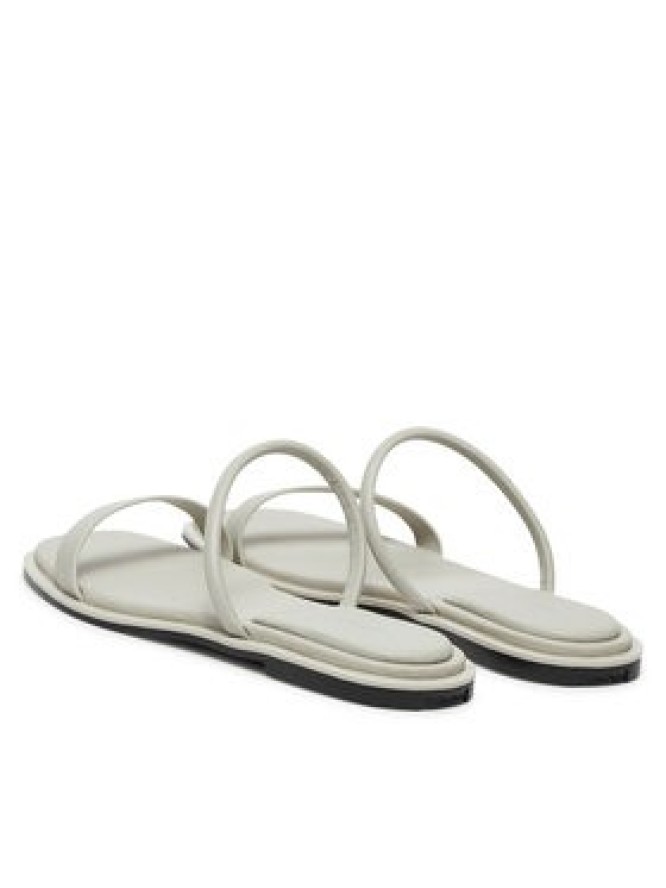 Calvin Klein Klapki Flat Sandal Squared 2-Bar Lth HW0HW02532 Beżowy