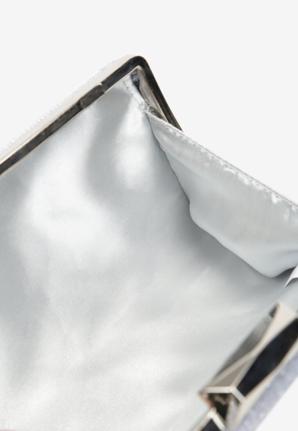 Srebrna Brokatowa Torebka Kopertówka z Rączką Agerria