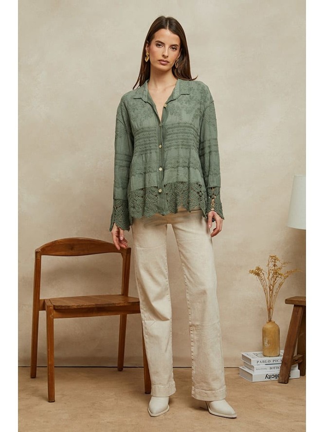 Plume Bluzka "Cheor" w kolorze khaki rozmiar: S