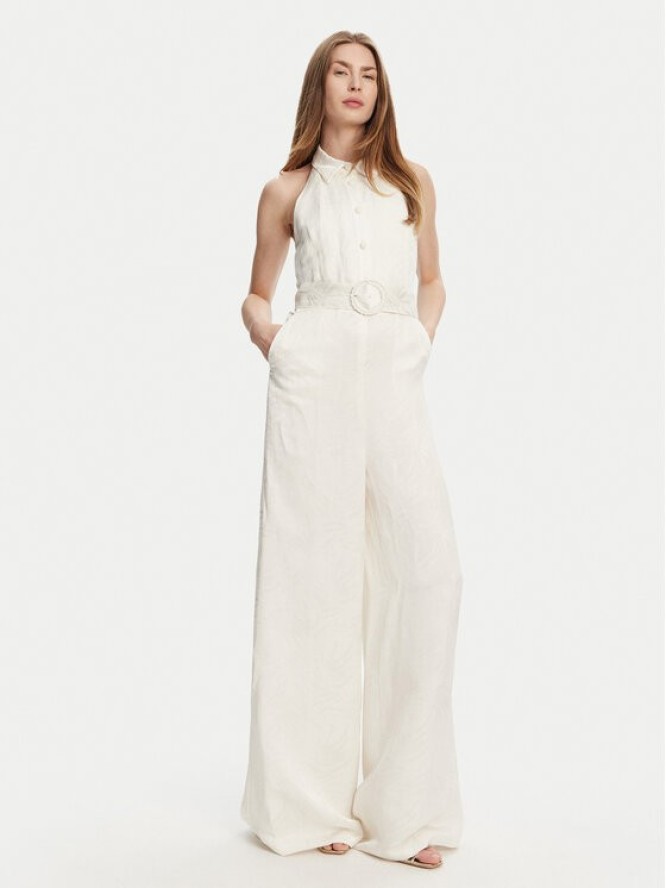 TWINSET Kombinezon 251TT2170 Écru Wide Leg