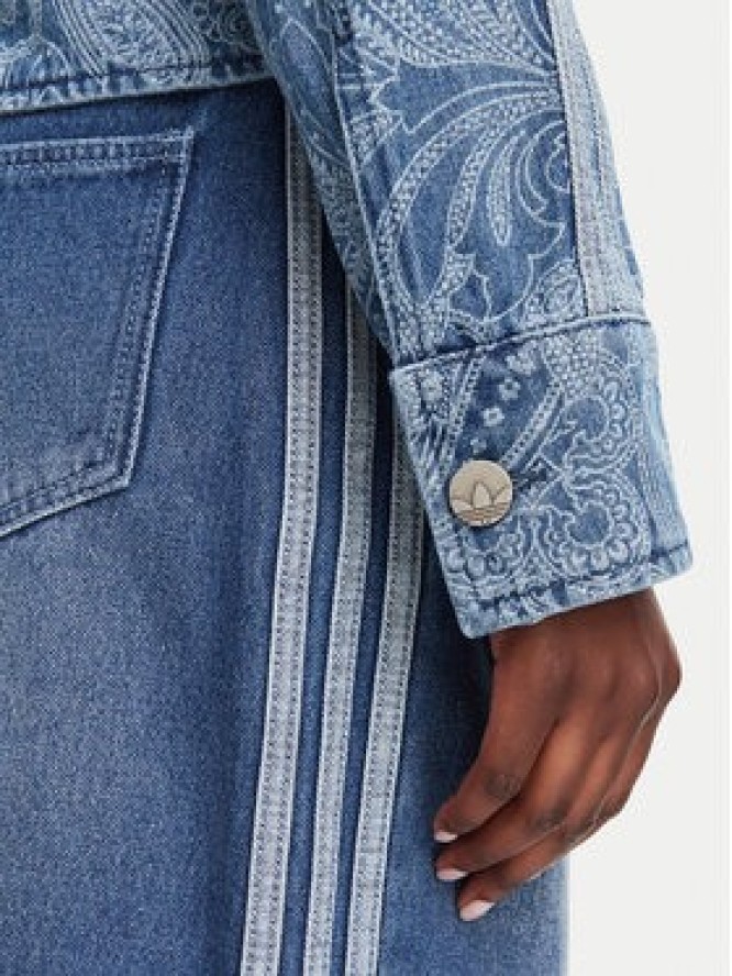 adidas Kurtka jeansowa Liberty London Firebird Denim Tracktop KR6674 Niebieski Regular Fit
