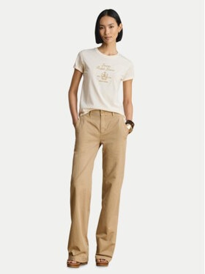 LAUREN RALPH LAUREN T-Shirt 200P13943002 Kremowy Regular Fit
