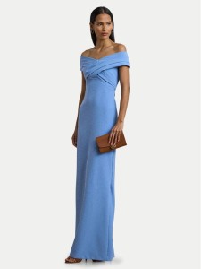 LAUREN RALPH LAUREN Sukienka wieczorowa 253936391006 Niebieski Slim Fit