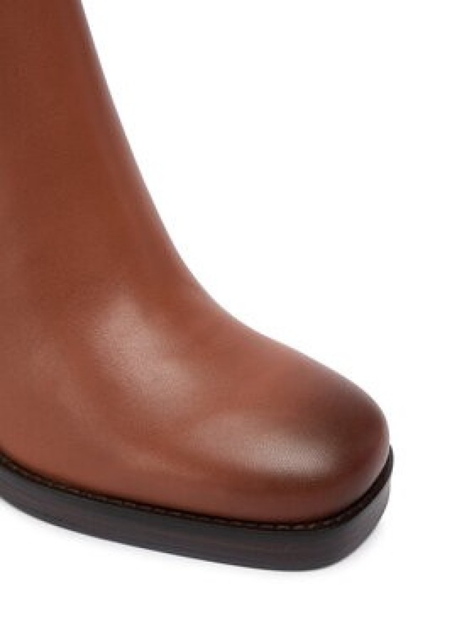 Tommy Hilfiger Botki Square Toe Chelsea High Block Hl FW0FW08844 Brązowy