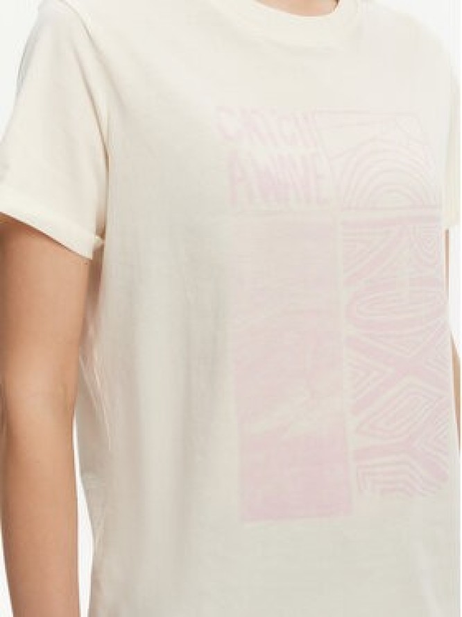 Roxy T-Shirt ERJZT05911 Écru Regular Fit