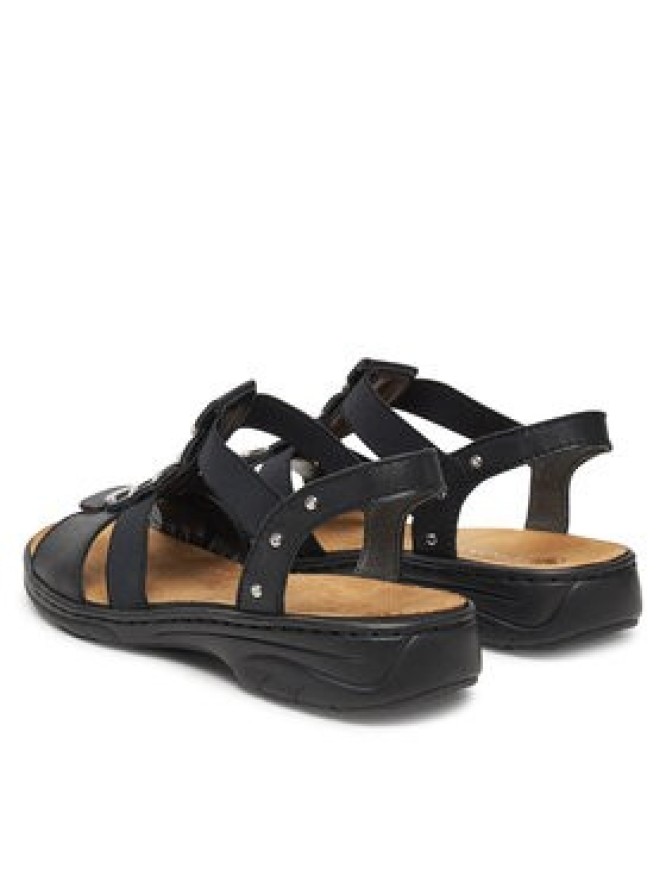 Rieker Sandały 64580-00 Czarny