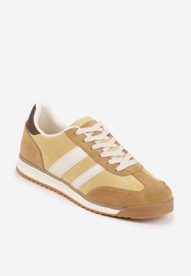 Żółte Sneakersy z Dwoma Paskami Evilirea