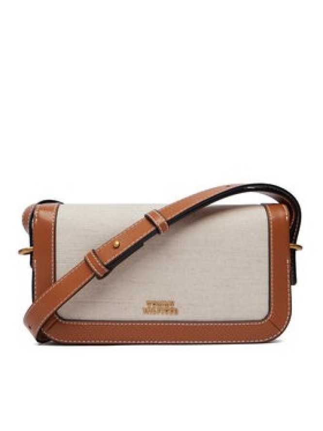 Tommy Hilfiger Torebka Th Script Flap Crossover Canvas AW0AW18737 Kremowy