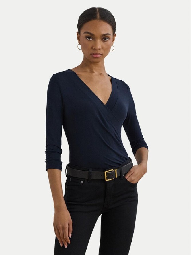 LAUREN RALPH LAUREN Bluzka 200824366023 Granatowy Slim Fit