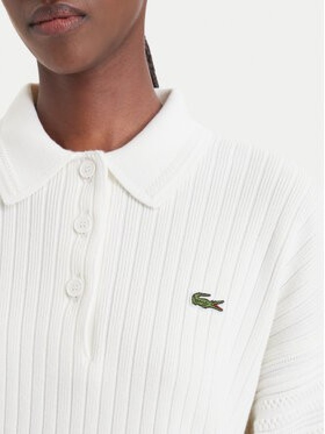 Lacoste Sweter AF8272 Kremowy Regular Fit