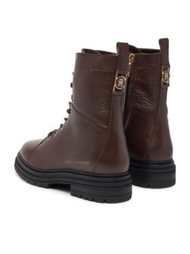 Tommy Hilfiger Trzewiki Th Emboss Grain Leather Boot FW0FW09553 Brązowy