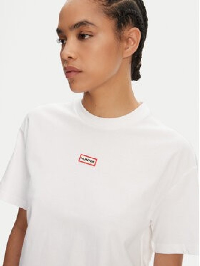 Hunter T-Shirt Abby HARW0059251 Biały Boxy Fit