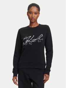 KARL LAGERFELD Bluza A3W20010 Czarny Regular Fit