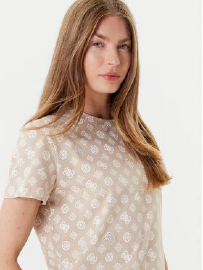 Guess T-Shirt V5YI04 I3Z14 Beżowy Regular Fit
