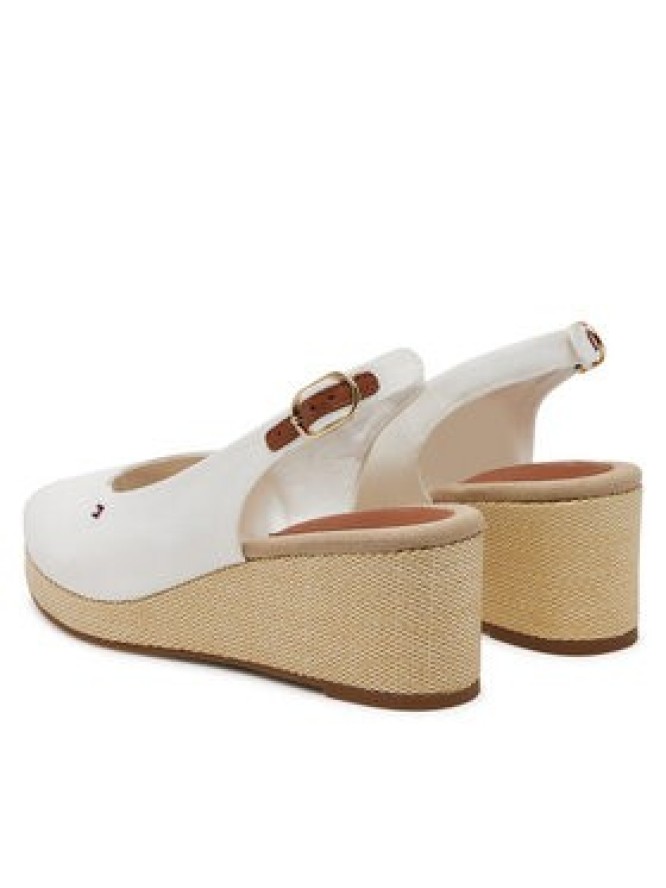 Tommy Hilfiger Espadryle Flag Mid Wedge Espad Slingback FW0FW08595 Biały