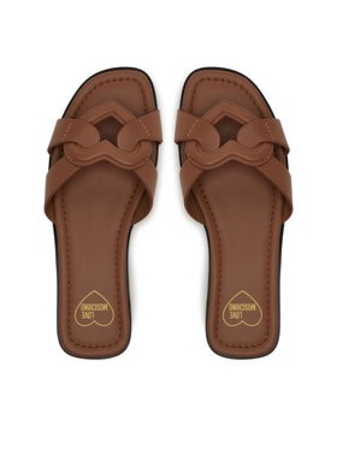 LOVE MOSCHINO Klapki JA28092G1MIA0201 Brązowy