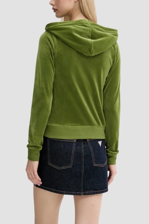 JUICY COUTURE Oliwkowa bluza damska Robertson Hoodie, Rozmiar XL