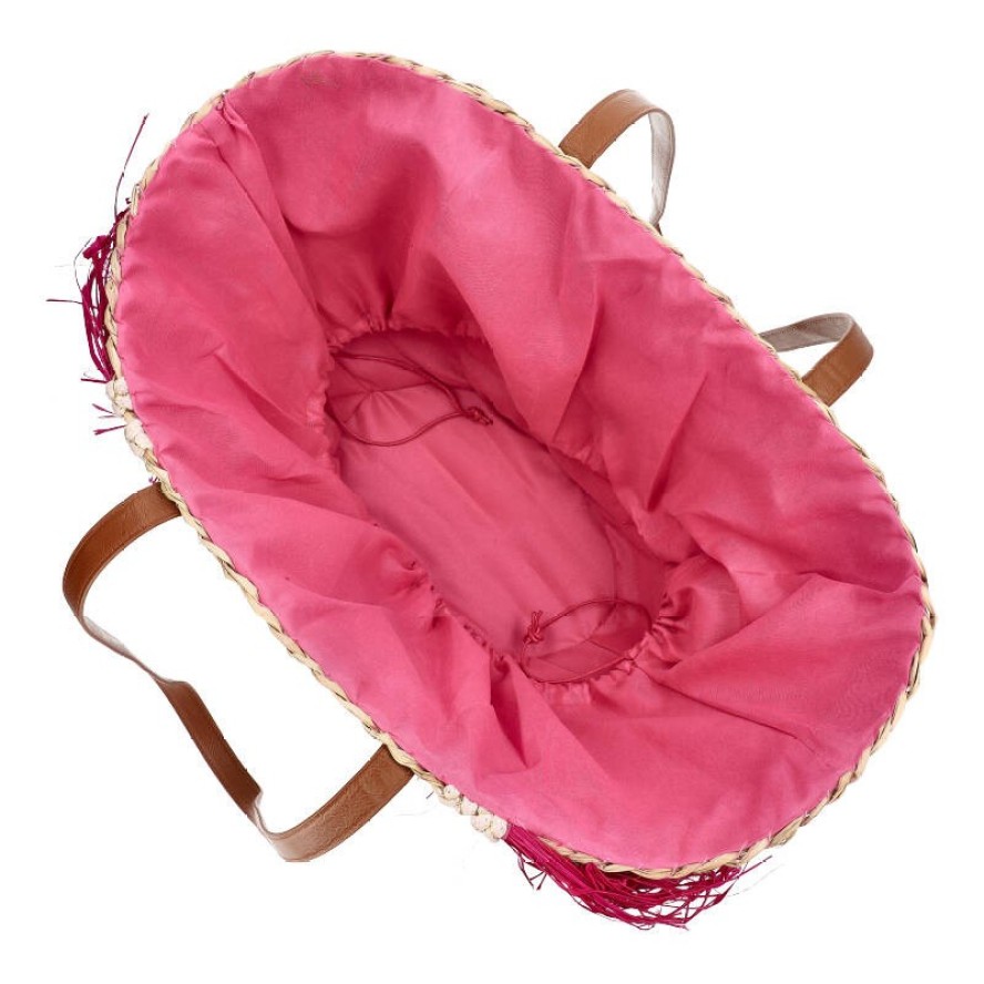 Różowa Torebka Damska Sca'Viola Koszyk W Stylu Boho