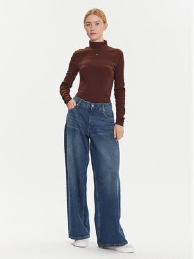 Tommy Jeans Bluzka Essential DW0DW19830 Brązowy Slim Fit