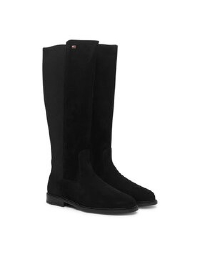 Tommy Hilfiger Kozaki Enamel Flag Suede High Chelsea FW0FW09574 Czarny