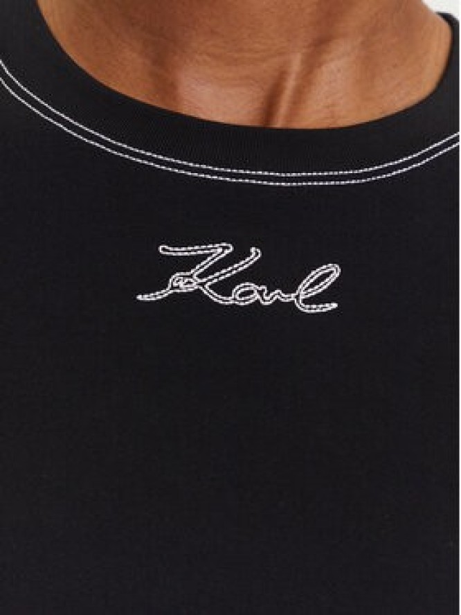 KARL LAGERFELD T-Shirt A3W17019 Czarny Boxy Fit