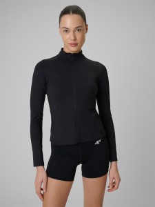 4F Bluza treningowa slim bez kaptura damska - czarna M