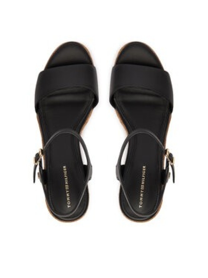 Tommy Hilfiger Espadryle Mid Wedge Espad Leather FW0FW09340 Czarny