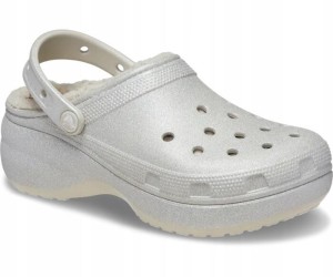 Chodaki Dla Dorosłych Crocs Classic Platform Glitter Lined Clog