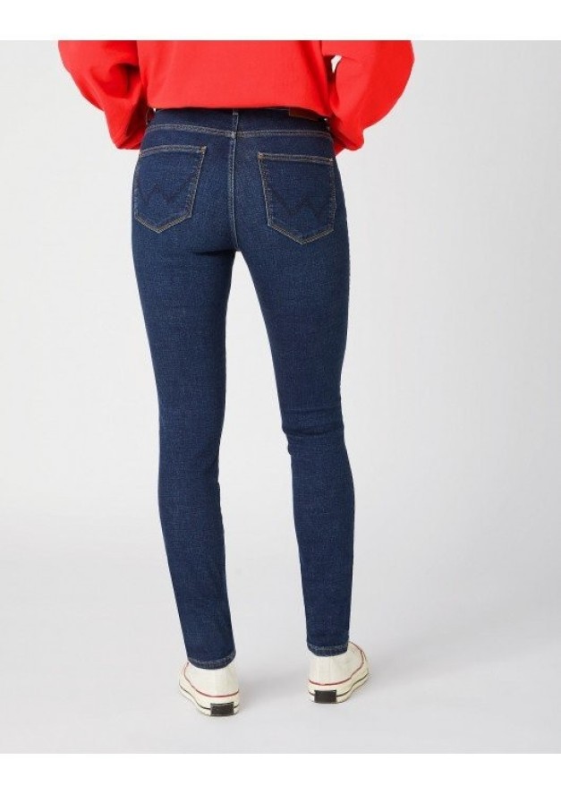 WRANGLER HIGH RISE SKINNY DAMSKIE SPODNIE JEANSOWE NIGHT BLUE W27HVH385 112141269