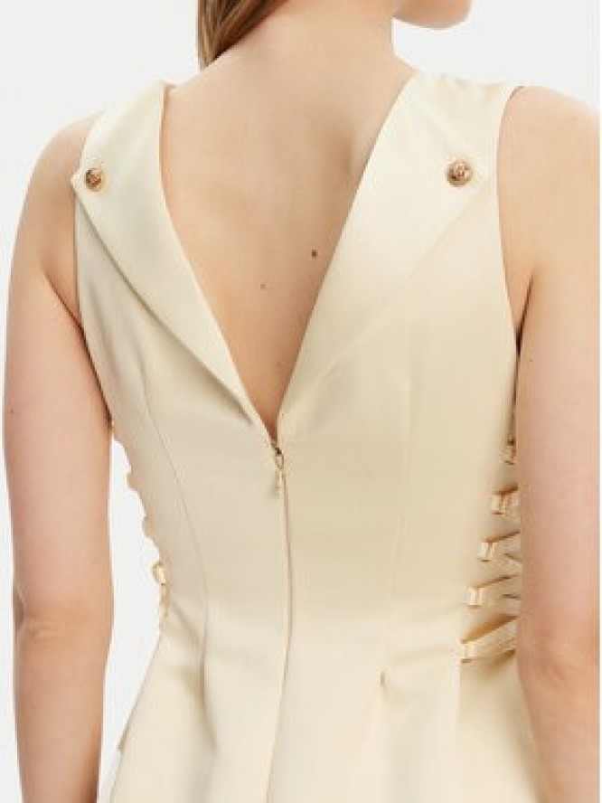 Elisabetta Franchi Sukienka koktajlowa AB-772-51E2-DC7 Żółty Slim Fit