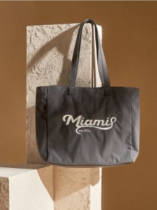 Torebka shopper z napisem Miami - szary